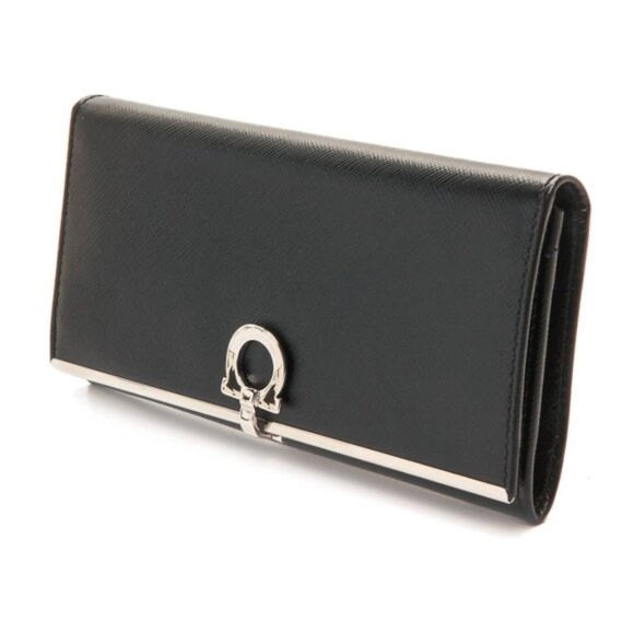 Salvatore Ferragamo Gancini Icona Nero Continental Wallet - Picture 1 of 9